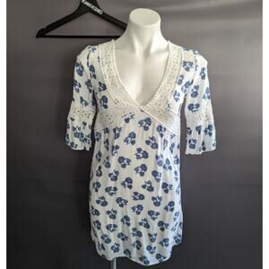 Millie Mackintosh Blue Floral Deep V Boho Sundress sz 6